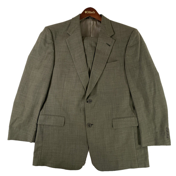 HART SCHAFFNER MARX Made in USA Subtle Plaid Suit in Everyday Brown Size 44 R - Picture 3 of 15